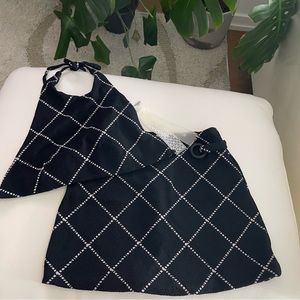 DEVON WINDSOR Black White Diamond-Print Swim Coverup Set